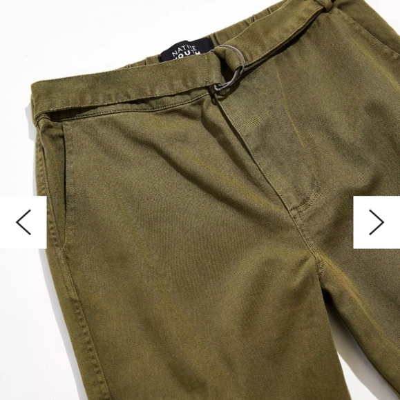 Native Youth Baggy Belted Olive Green Khaki Cargo Pant Utility Skater Emo Street - Picture 3 of 8